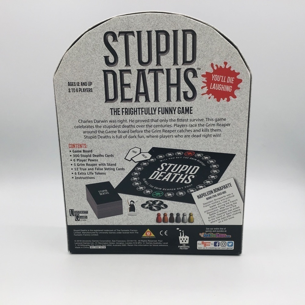 Stupid Deaths Board Game The Frightfully Funny Game Ages 12 + 2-6 Player… - Picture 4 of 5